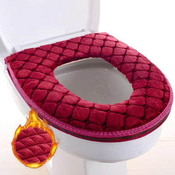 Toilet Seat Cover Waterproof Washable Zipper Bathroom Mat