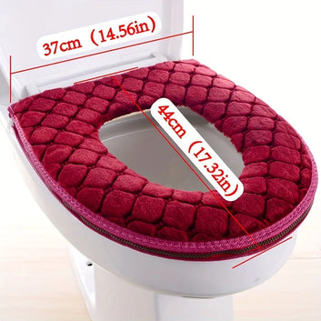 Toilet Seat Cover Waterproof Washable Zipper Bathroom Mat